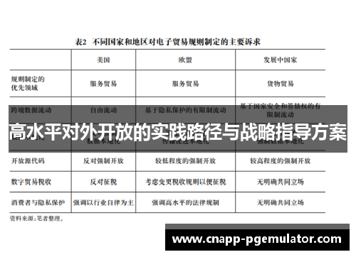 高水平对外开放的实践路径与战略指导方案